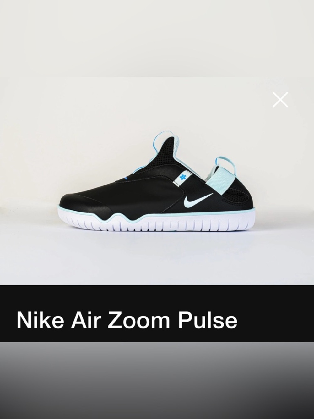 Nike Black & Light Blue nursing slip on sneaker